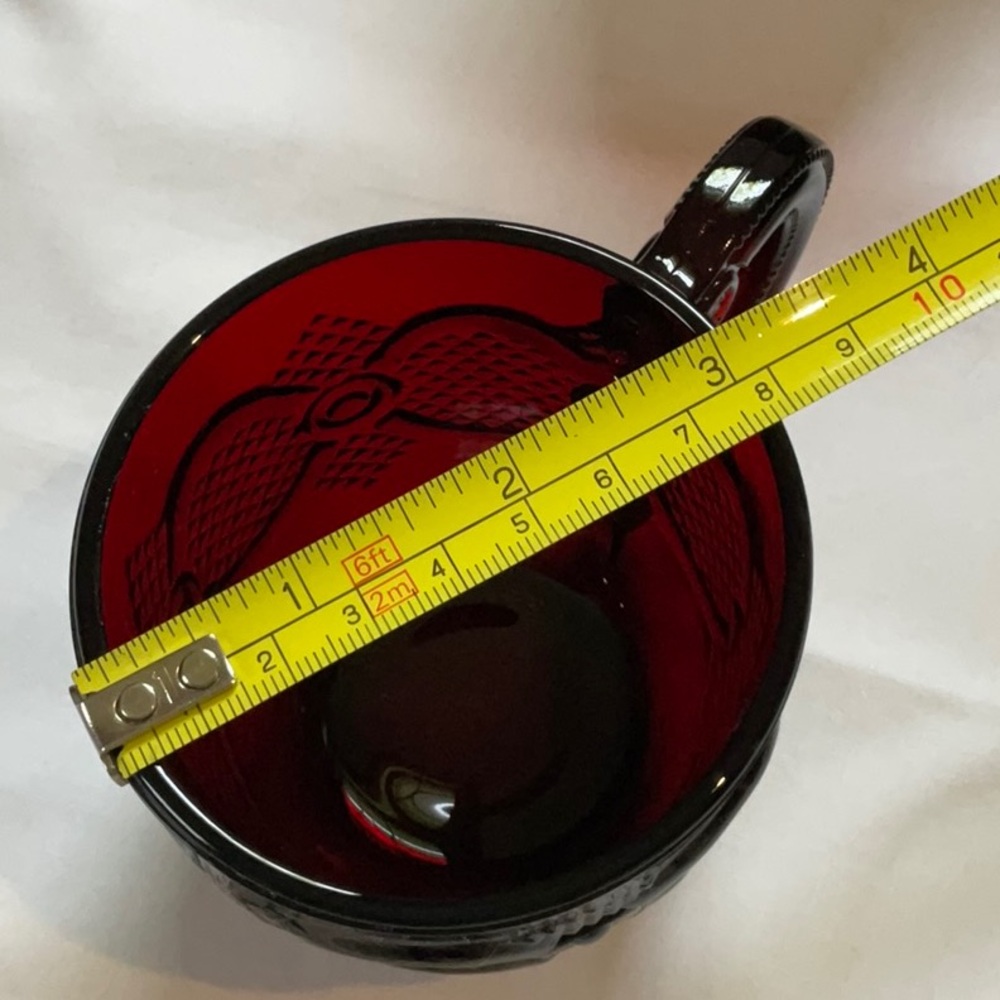 Vintage Avon Cape Cod Ruby Red Glass Coffee Cups set of 2 - Picture 5 of 6